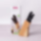 Набор ножей 6 предметов из нержавеющей стали с бакелитовыми ручками и деревянной подставкой