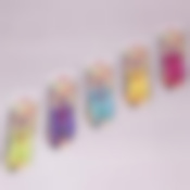 Ножи 2 пр. из нержавеющей стали с пластиковыми ручками (лезвие 8см, рукоятка 11см; желтый, голубой, розовый, салатовый, фиолетовый)