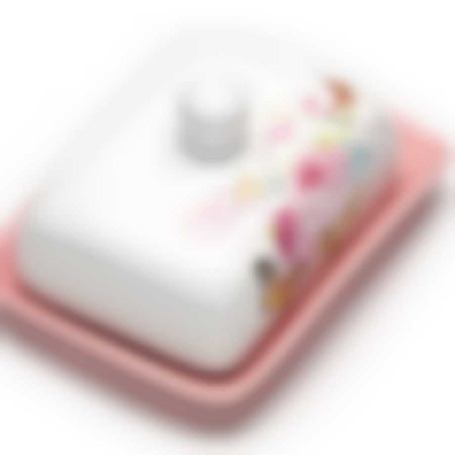 Маслёнка с крышкой Loraine Батерфляй розовая