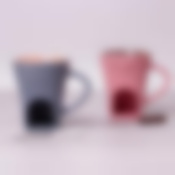 Чашка для фондю Ø10.5*12.5см керамическая на 1 персону (серая, розовая)