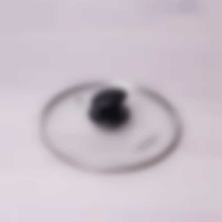 Крышка стеклянная Ø20см с металлическим ободком (универсальная)