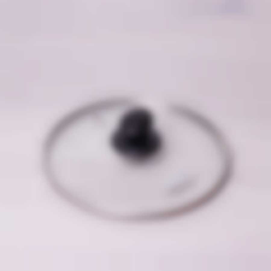 Крышка стеклянная Ø22см с металлическим ободком (универсальная)