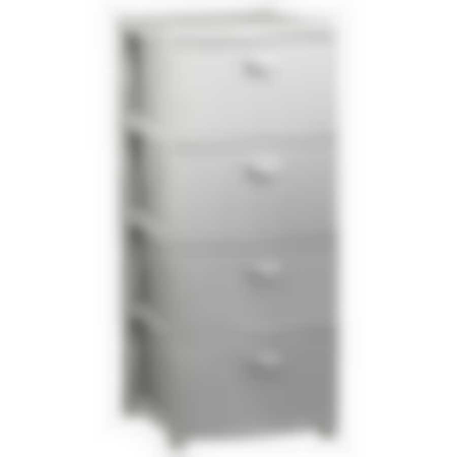 Комод Вязание 4 секции (белый ротанг)