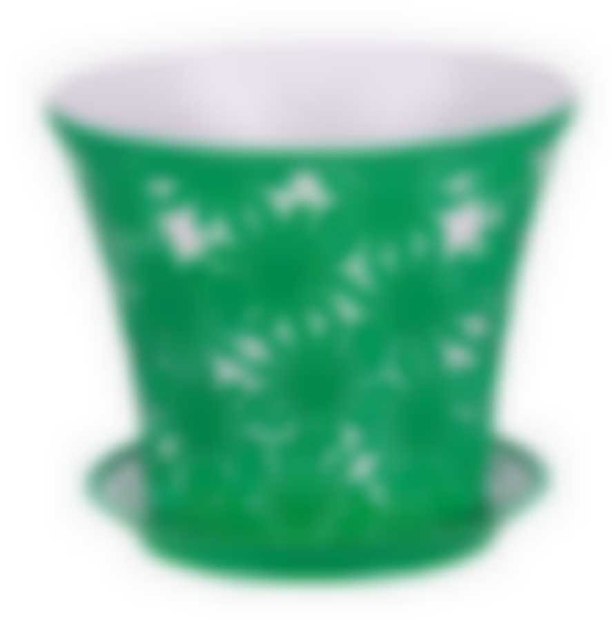 Кашпо с поддоном Скарлетт 2,0 л (бело-зеленый)