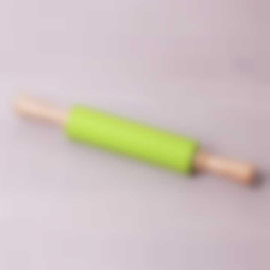 Скалка силиконовая Kamille 38см с вращающимся валиком