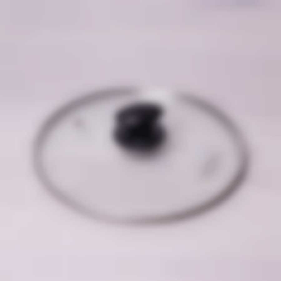 Крышка стеклянная Ø24см с металлическим ободком Kamille (универсальная)