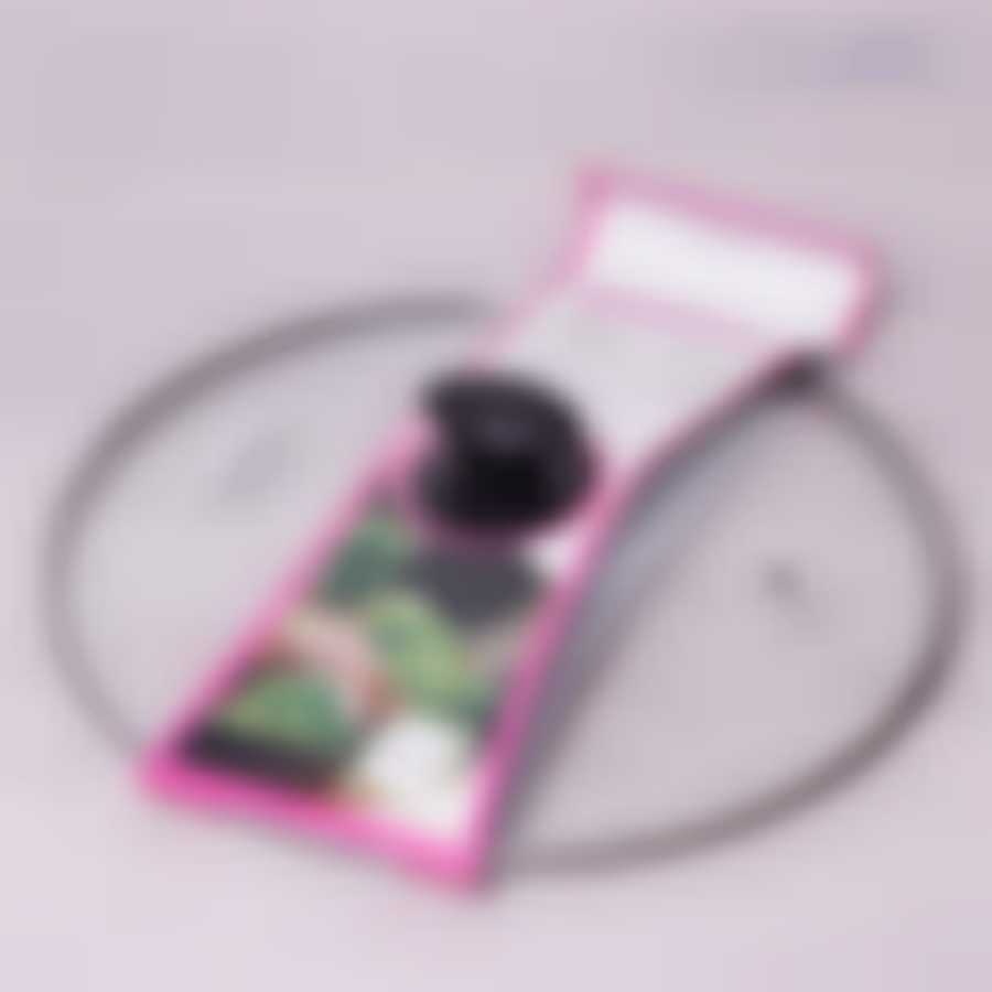 Крышка стеклянная Ø30см с металлическим ободком Kamille (универсальная)