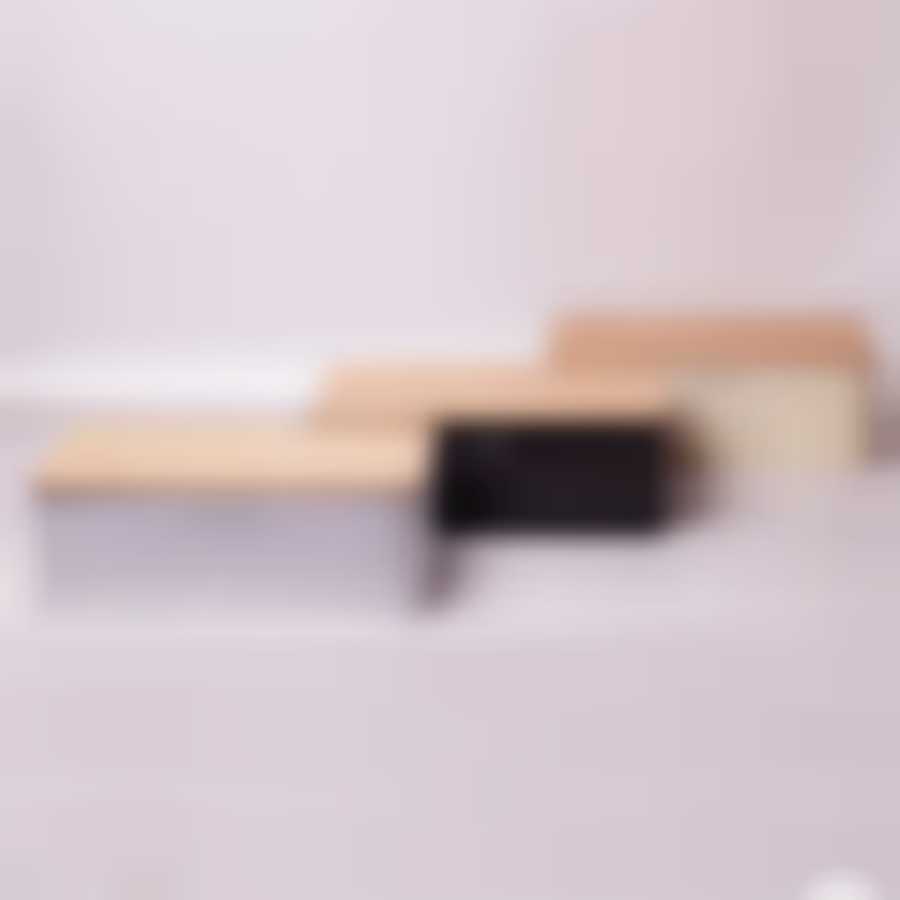 Хлебница 33*21*12см (бамбук, нержавеющая сталь; белая, бежевая, чёрная)