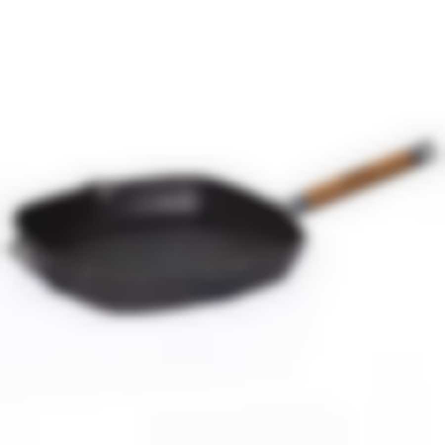 Сковорода-гриль без крышки чугунная 280х280 со съемной ручкой