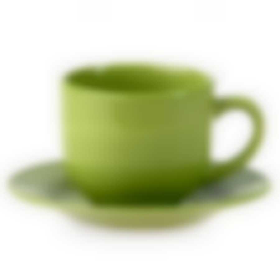 Чайная пара зеленая, объем чашки 220 мл