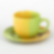 Чайная пара желто-зеленая, объем чашки 220 мл
