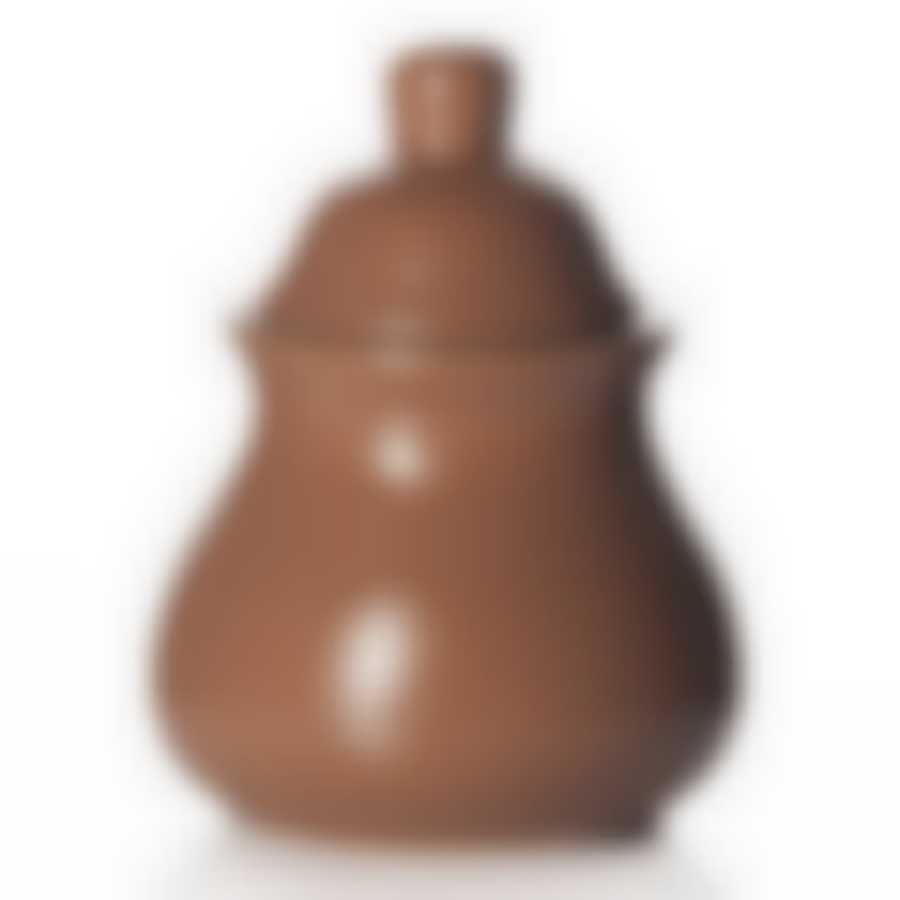 Сахарница коричневая, диаметр 6,9 см, высота 8,2 см