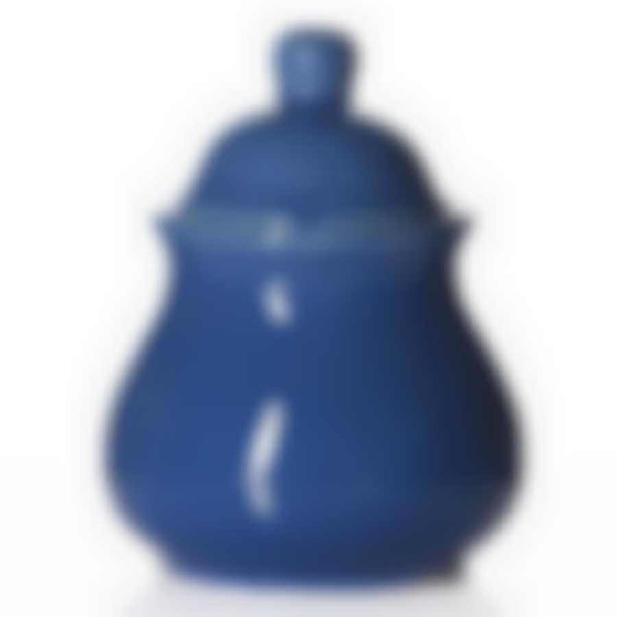 Сахарница синяя, диаметр 6,9 см, высота 8,2 см