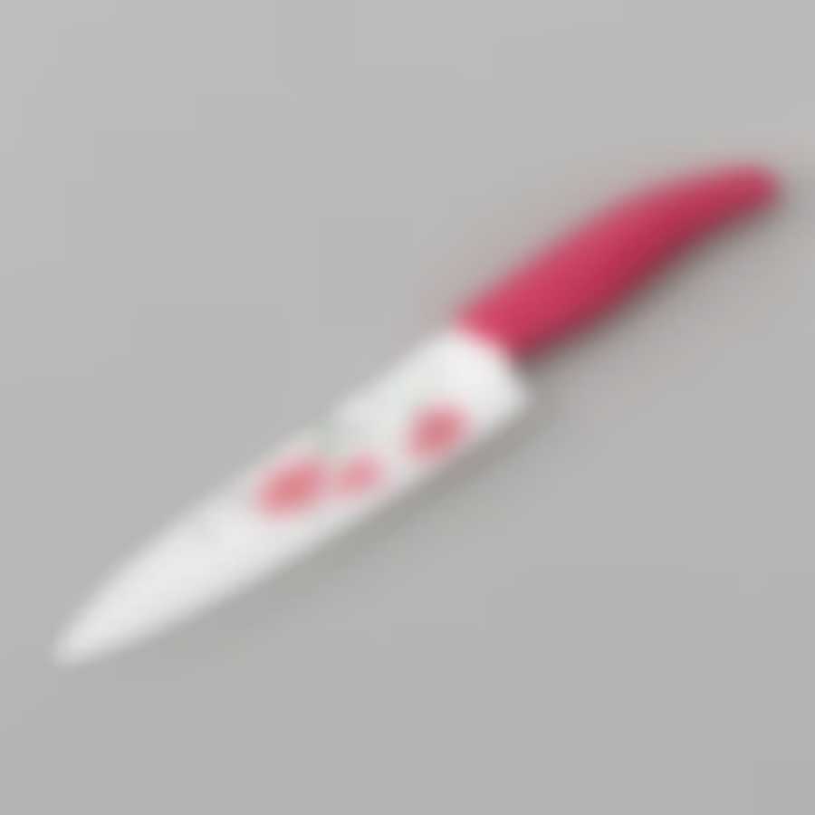 Нож универсальный "Gotoff", керамический, цвет: розовый, длина лезвия 18 см