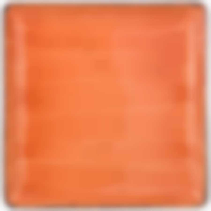 Тарелка обеденная квадратная "NATURE" 25 см, цвет оранжевый