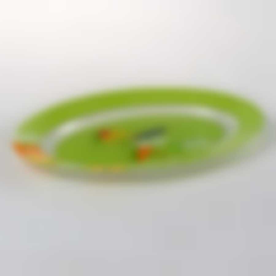 Блюдо овальное POP FLOWERS GREEN 33 см