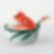 Икорница с крышкой и ложкой "Золотая рыбка"