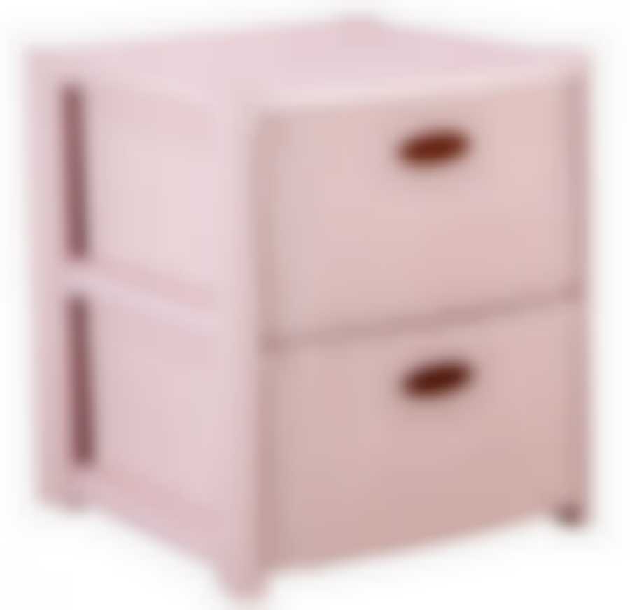 Комод-тумба Стиль Вязание 2 секции (чайная роза)