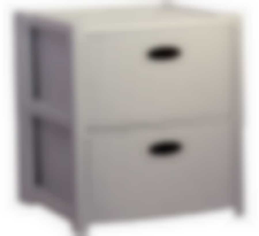 Комод-тумба Стиль Вязание 2 секции (белый ротанг)