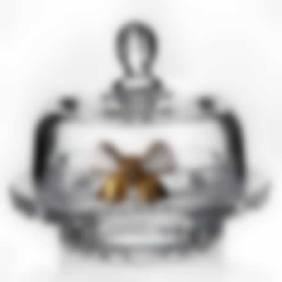 Икорница стеклянная с бантиком d=12,5 см