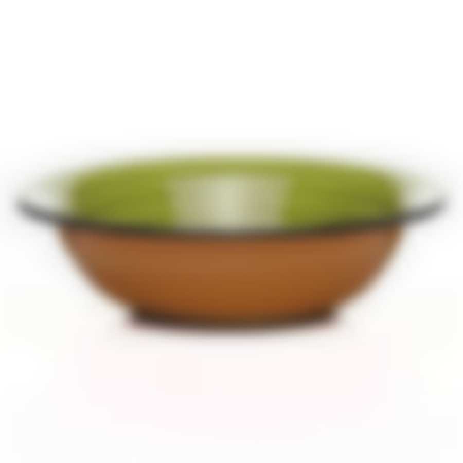 Салатник оранжево-зеленый 18 см