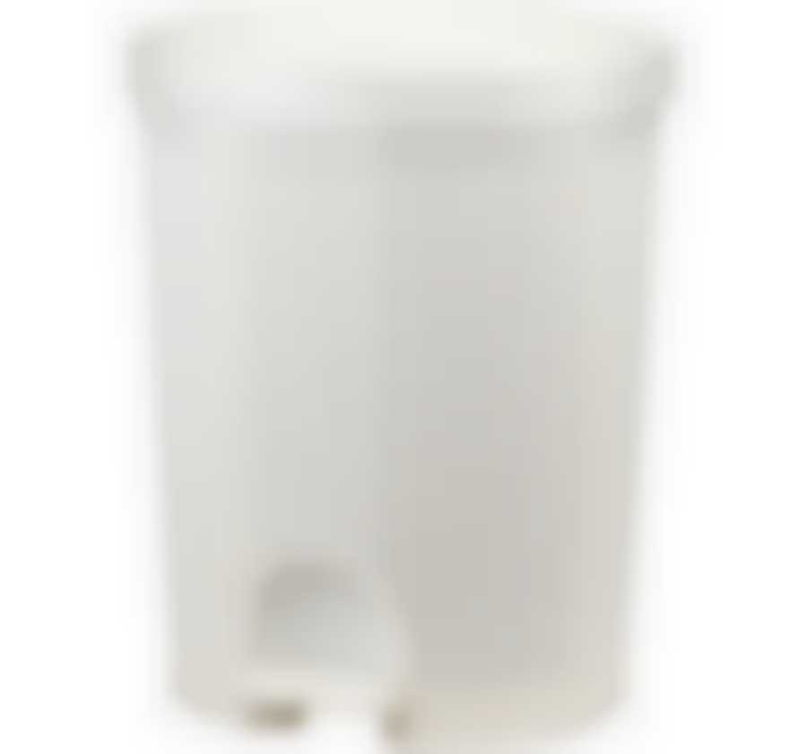 Контейнер для мусора ВЯЗАНИЕ 18л с педалью белый ротанг