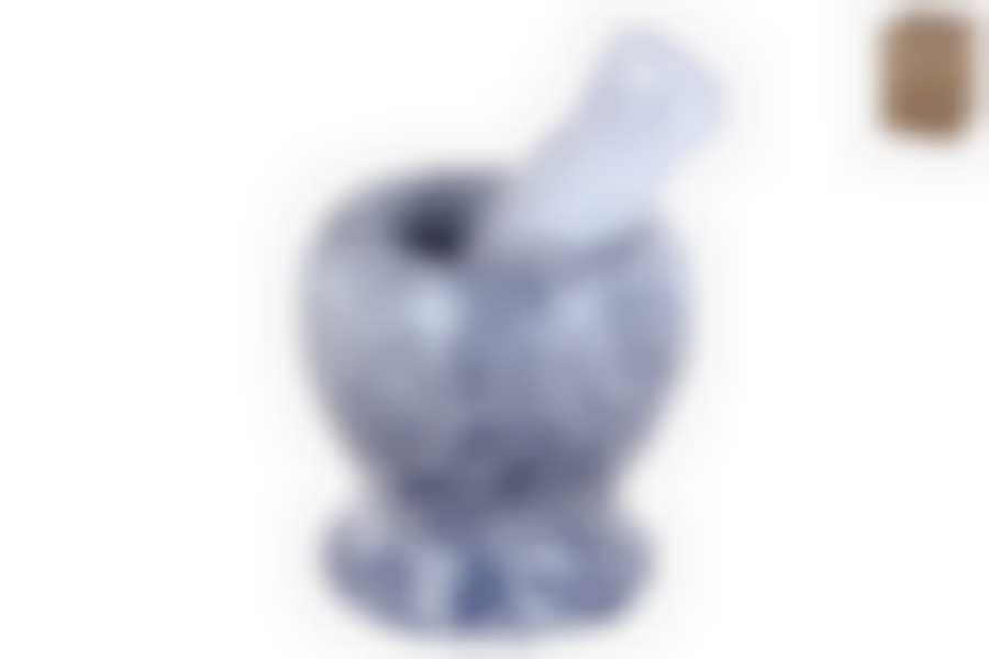 Ступка с пестиком 10х10.5см серая (темно-серая) мрамор