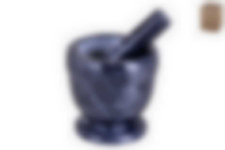 Ступка с пестиком 10х10см черная  (мрамор)