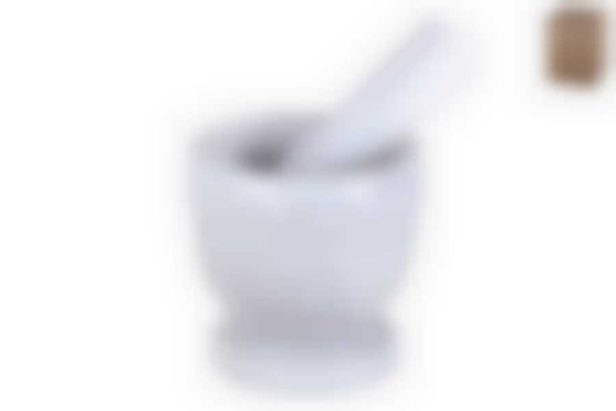 Ступка с пестиком 10х10см крем (светло-серая)