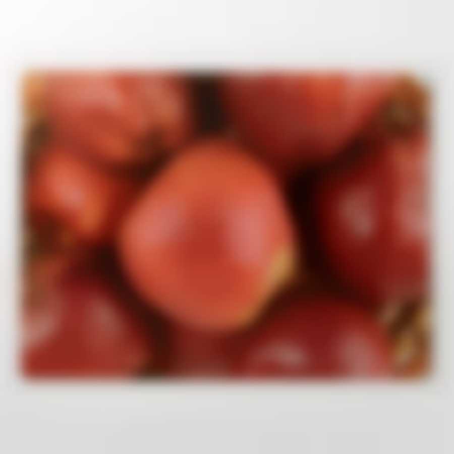 Разделочная доска, стеклянная прямоугольная, 30*40 красные яблоки