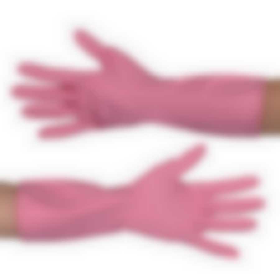 Перчатки латексные с хлопковым напылением, роза, р-р L
