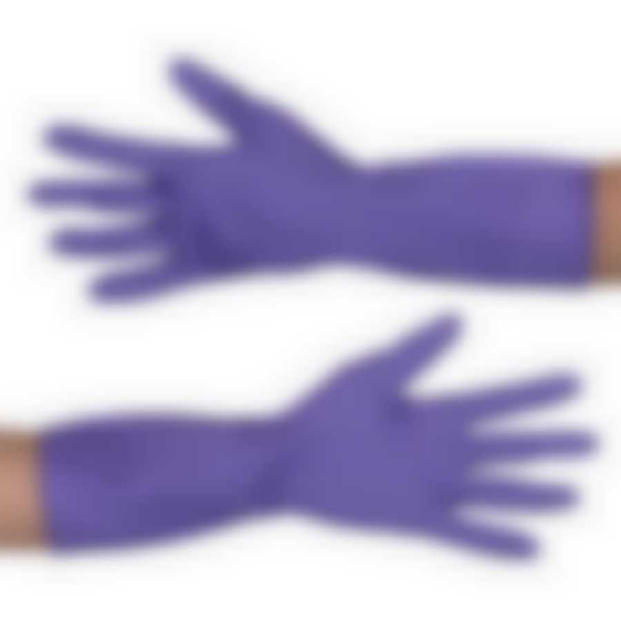 Перчатки латексные с хлопковым напылением, лаванда, р-р S