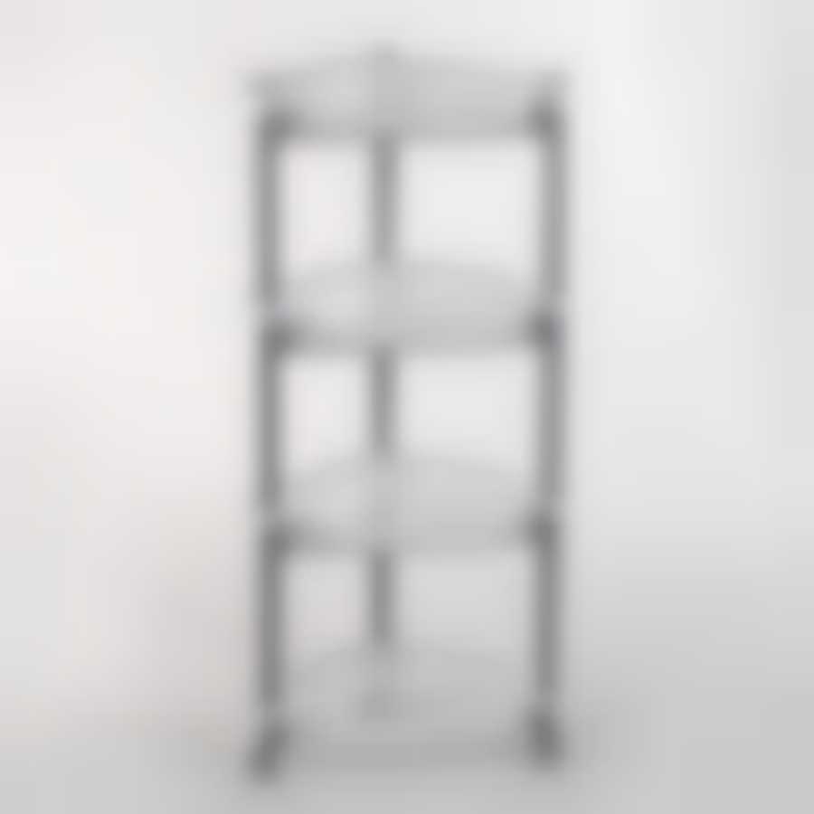 Этажерка угловая 4-х секц. на колесах, 380*300*820 мм (цвет в ассортименте)