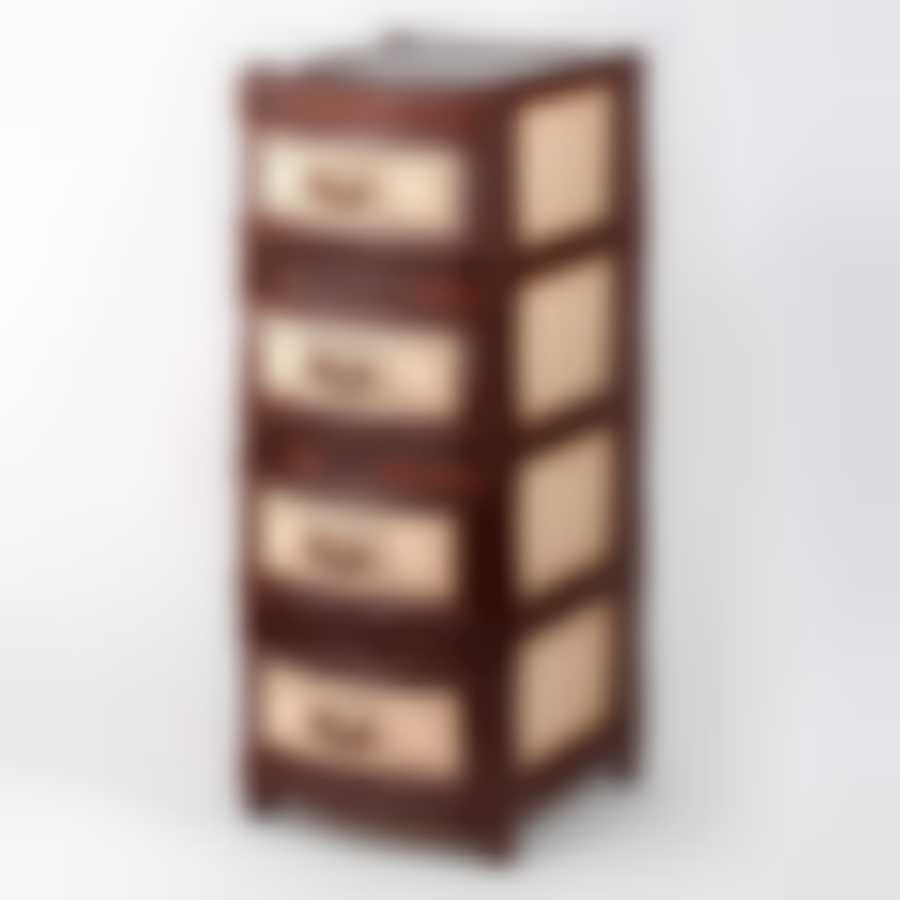 Комод 4-х секционный, 475*395*985 мм (коричневый)