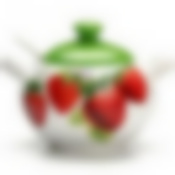 Сахарница с/кр+лож 375мл "Клубника"