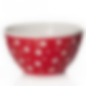 Салатник "Горошек", объем 0,5 л (бело-красный)