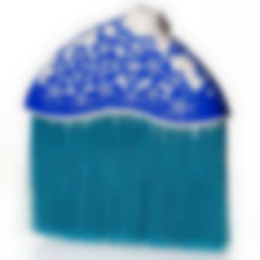 Веник "Камелия", с черенком, мягкий (синий)