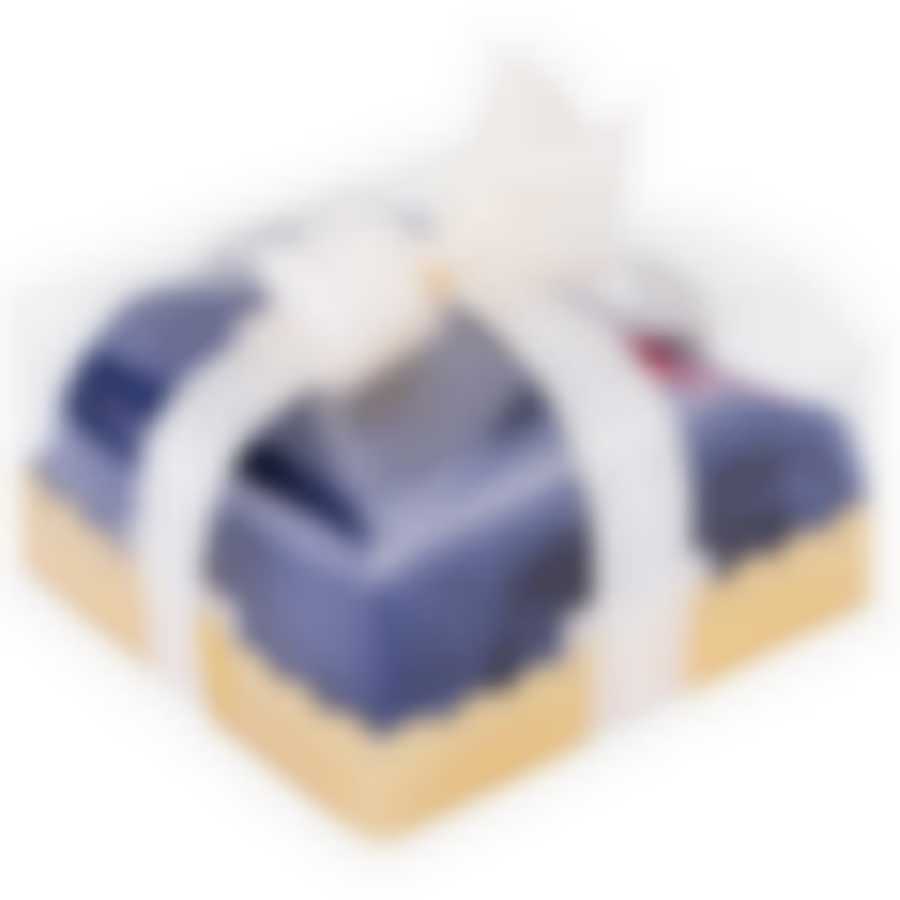 Салфетка махровая Мак 35х35см, 100% хлопок, синий , вышивка