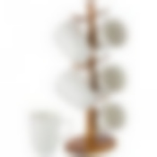 Набор кружек из 6 шт. на деревянной подставке объем кружки=350 мл