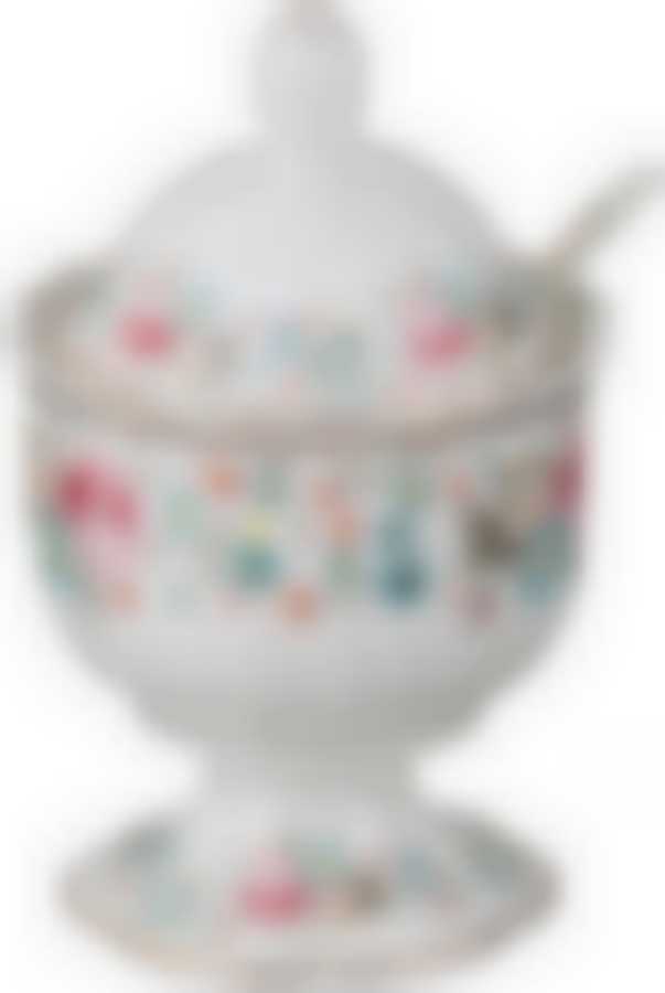 Сахарница с ложкой Мадемуазель кики 10*10*16 см 250 мл