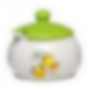 Банка для сыпучих продуктов с ложкой "ИТАЛЬЯНСКИЕ ЛИМОНЫ" диаметр=13 см. высота=11,6 см