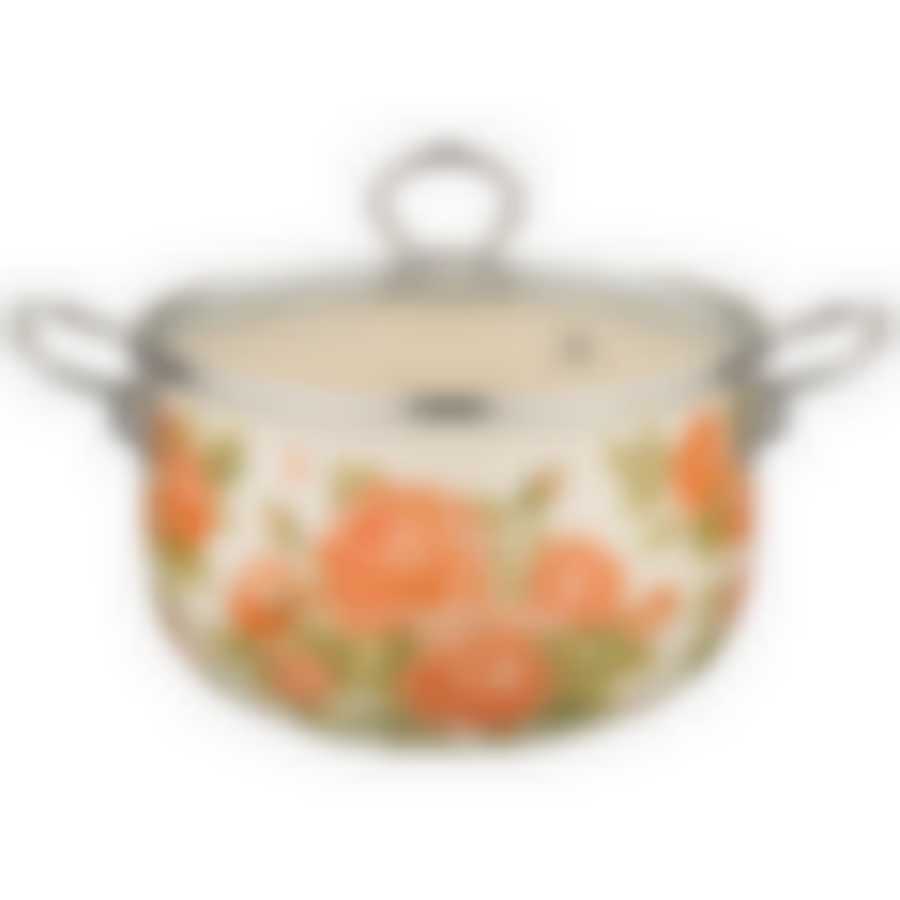 КАСТРЮЛЯ ЭМАЛИРОВАННАЯ AGNESS СО СТЕКЛЯННОЙ КРЫШКОЙ, 4,0Л, ДИА.16 СМ
