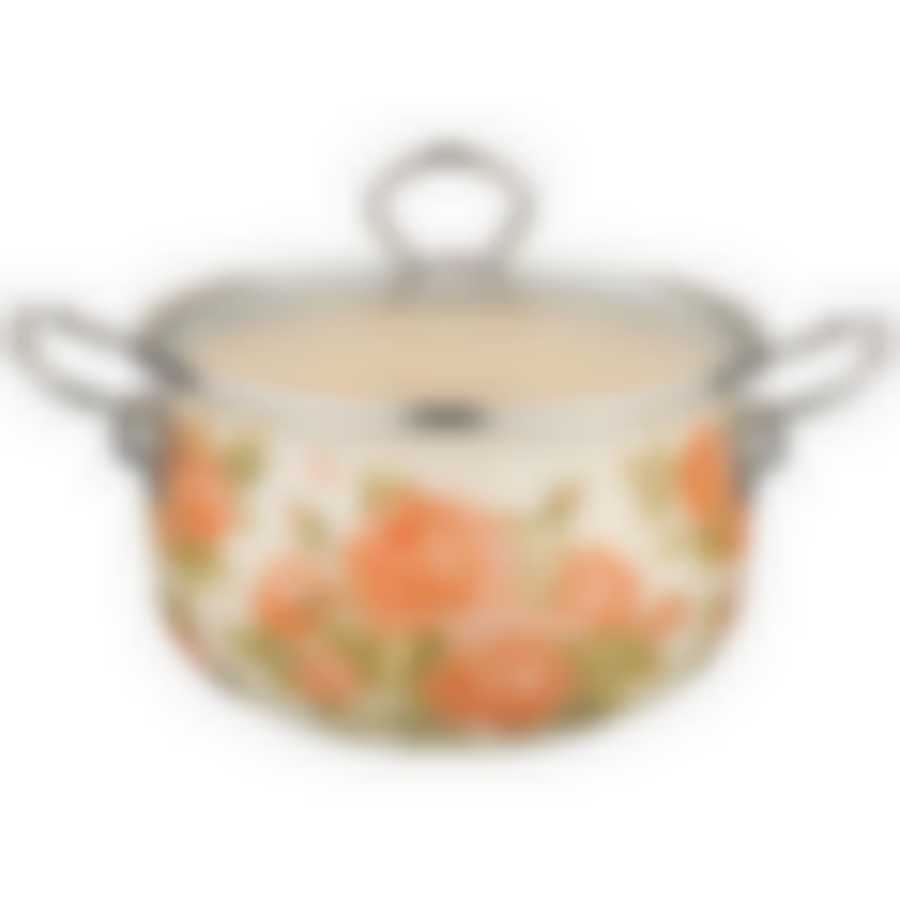 КАСТРЮЛЯ ЭМАЛИРОВАННАЯ AGNESS СО СТЕКЛЯННОЙ КРЫШКОЙ, 3,0Л, ДИА.16 СМ