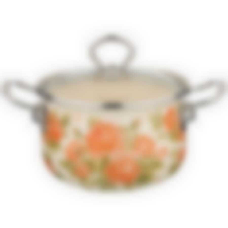 КАСТРЮЛЯ ЭМАЛИРОВАННАЯ AGNESS СО СТЕКЛЯННОЙ КРЫШКОЙ, 2,3Л, ДИА.16 СМ