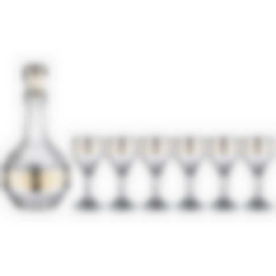 НАБОР 7 ПРЕДМЕТОВ "ПОЛОСА ВЕРСАЛЬ"  (ГРАФИН + 6 РЮМОК)