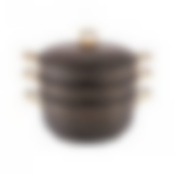 Кастрюля-мантоварка agness Черное золото 26x12/26х7,2/26х7,2 см, трехслойное покр granit, pfoa free