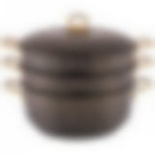 Кастрюля-мантоварка agness Черное золото 28x12/28х7,3/28х7,3 см,трехслойное покр granit, pfoa free