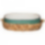 Блюдо для запекания в плетеной корзине bronco Nature 33*25*9 см 3000 мл мятное 