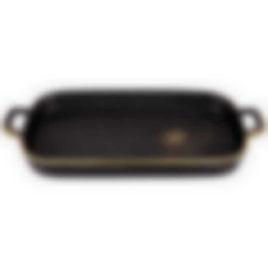 Блюдо прямоугольное с ручками bronco Midnight gold 28см 