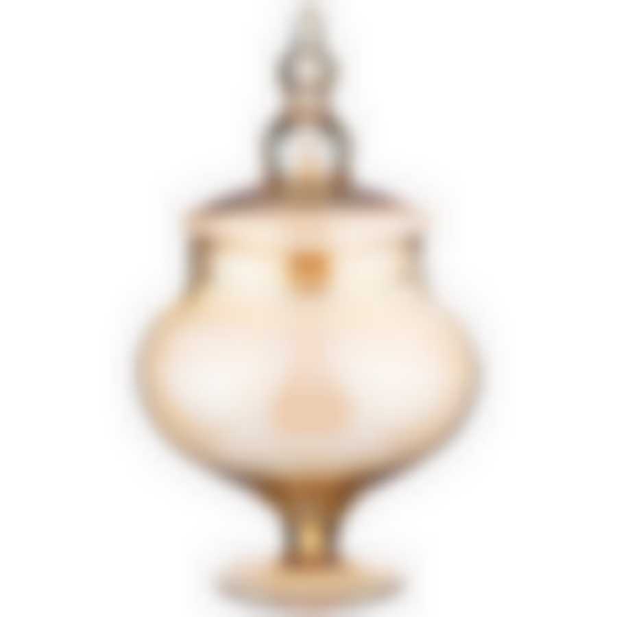 Ваза на ножке с крышкой Maria amber высота 30см